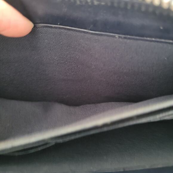 Coach Leather Wallet Navy Zip Around Large Clutch Studded Floral Grunge Boho - Picture 8 of 14